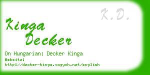 kinga decker business card